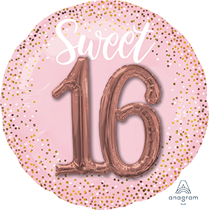 Multi-Balloon Sweet Sixteen Pink Blush P75