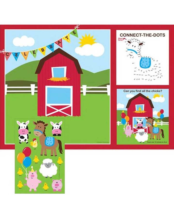 Farmhouse Fun Activity Placemats Pack of 8