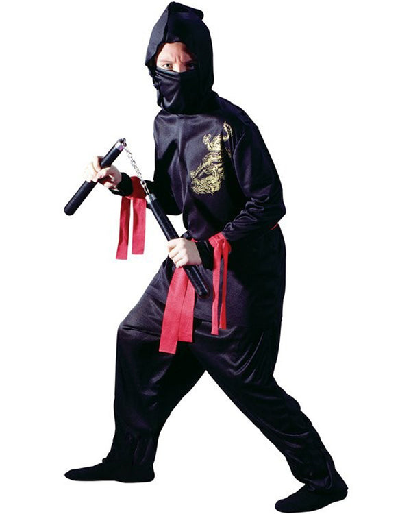 Masked Black Ninja Boys Costume