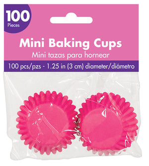 Mini Cupcake Cases Bright Pink Pack of 100