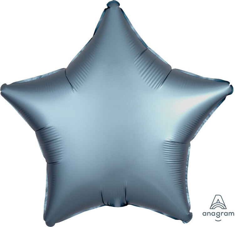 Steel Blue Satin 45cm Star Balloon