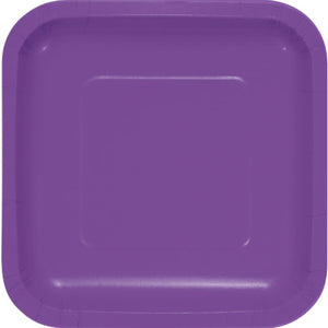 Amethyst Purple Square Lunch Plates Paper 18cm Pack of 18