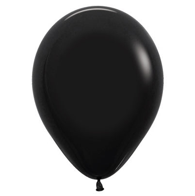 Sempertex 30cm Fashion Black Latex Balloons 080, 25PK Pack of 25