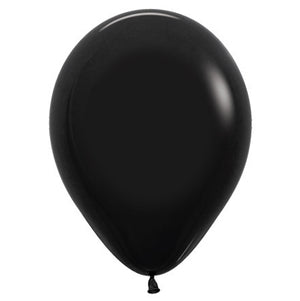 Sempertex 30cm Fashion Black Latex Balloons 080, 100PK Pack of 100