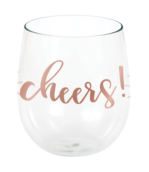 Rose All Day Stemless Wine Glass cheers Rose Gold 414ml
