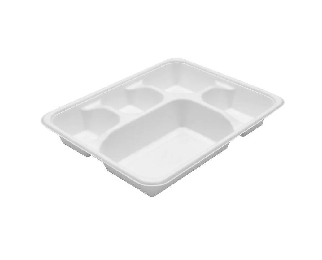 Eco 5 Compartment Deep Meal Tray and Lid Combo Pack of 25