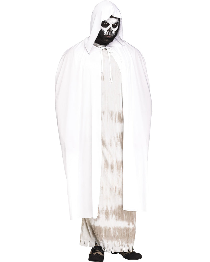 Cape Domino Dusk Hood 180 Cm Blanche Adulte - Boland Pour Cosplay Et Halloween