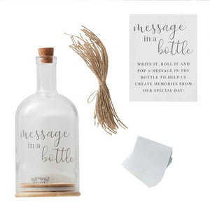 Botanical Wedding Guest Book Messages In Glass Bottle