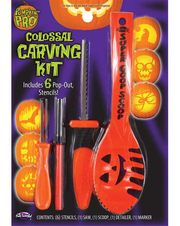 Colossal Orange 10 Piece Pumpkin Carving Kit