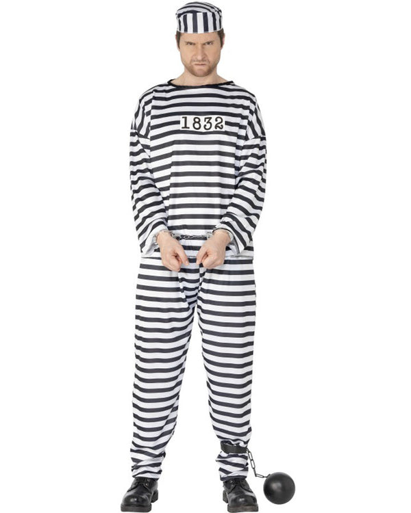 Convict Prisoner Mens Costume