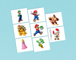 Super Mario Brothers Tattoos Pack of 8