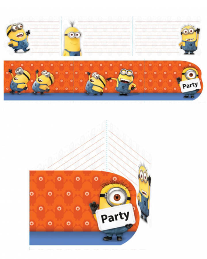 Minions Party Invitations Pack of 6