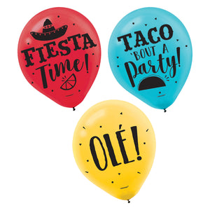 Fiesta 30cm Assorted Latex Balloons Pack of 15