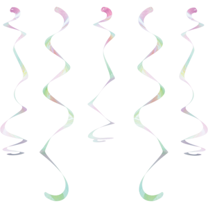Iridescent Foil Dizzy Danglers Hanging Swirls 45cm Pack of 10