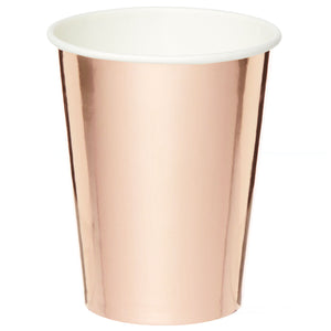 Rose Gold 250ml Paper Cups Pack of 8