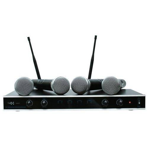 UHF Wireless Microphone System Set with 4 Microphones