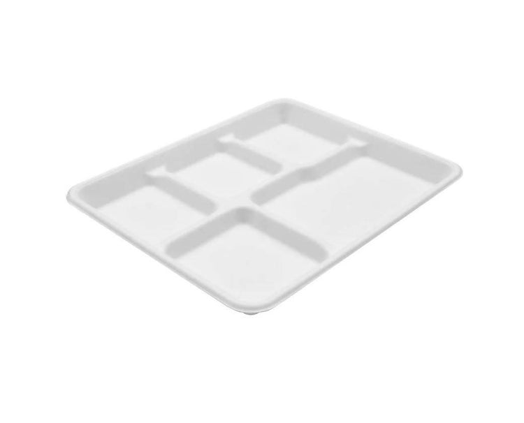 Eco 5 Compartment Shallow Meal Tray Pack of 25