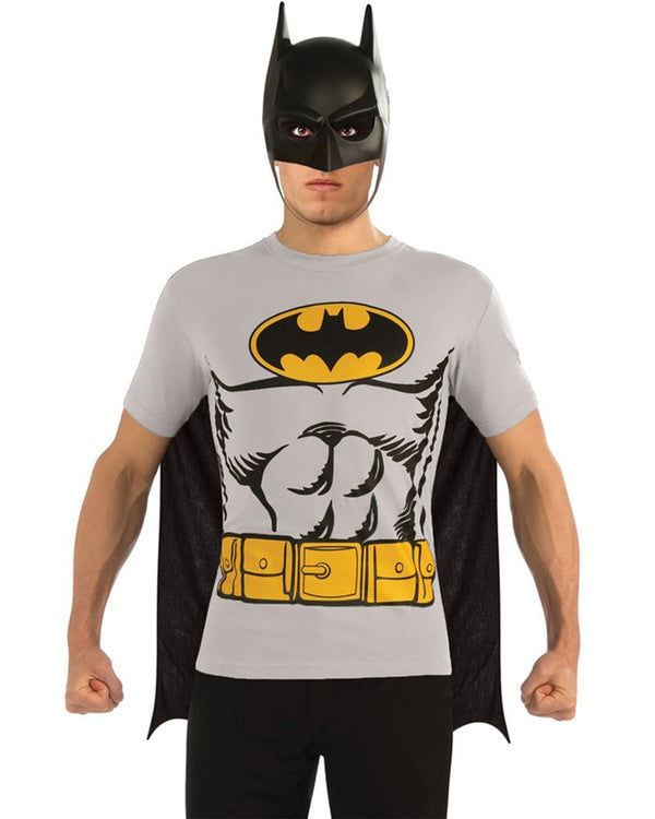 Batman Mens Shirt Cape and Mask Kit