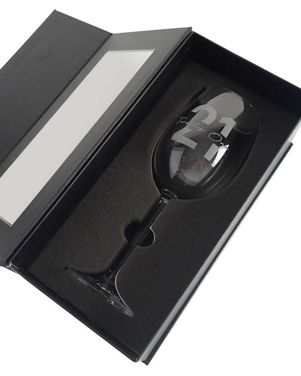 21st Birthday Engraved 360ml Wine Glass in Gift Box
