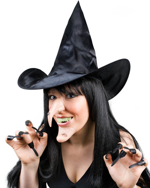Wicked Witch Hat Chin Teeth Nails and Nose Set