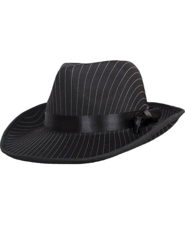 20s Black Pinstripe Gangster Hat