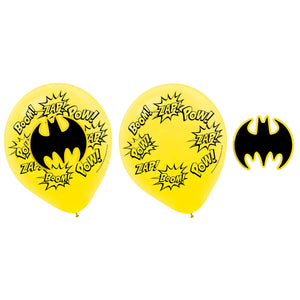 Batman Heroes Unite 30cm Latex Balloons & Paper Adhesive Add-Ons Pack of 6