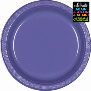 Premium Plastic Plates 17cm 20 Pack - New Purple Pack of 20