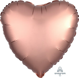 Rose Copper Satin 45cm Heart Balloon