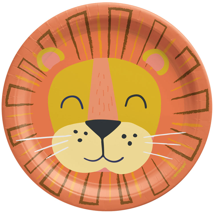 Get Wild Jungle 7in / 17cm Round Paper Plates Pack of 8