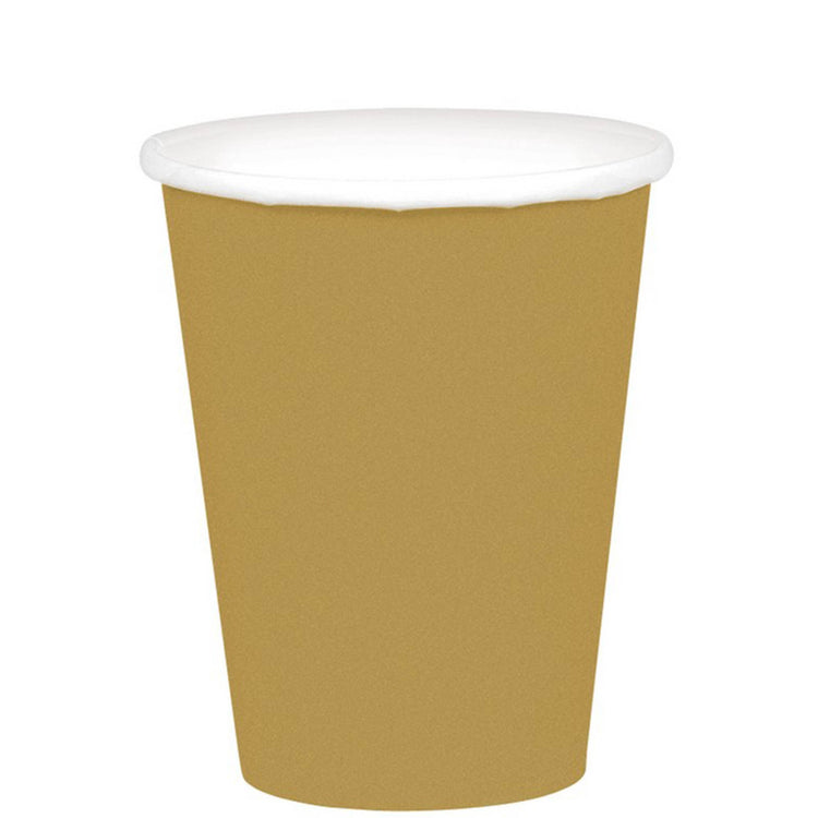 Gold 266ml Paper cups Pack of 20