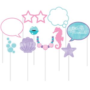 Mermaid Shine Iridescent Photo Booth Props Assorted Designs Pack of 10