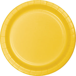 School Bus Yellow Round Paper Plate 17cm Pack of 24