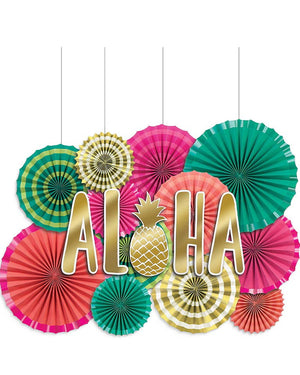 Aloha Fans and Cutouts Deluxe Decorating Kit
