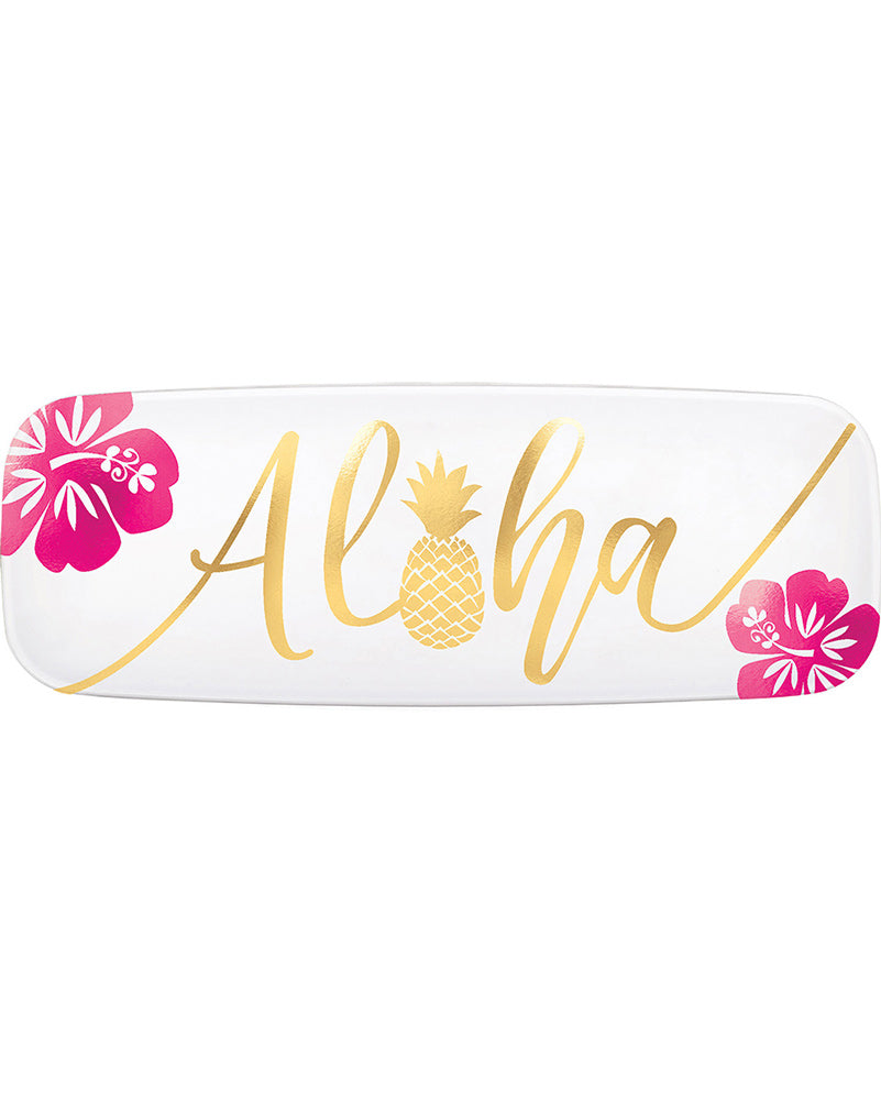 Aloha Gold Plastic Platter
