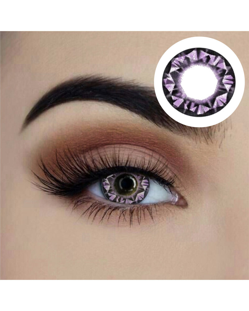 Amethyst Geode 14mm Purple Contact Lenses with Case