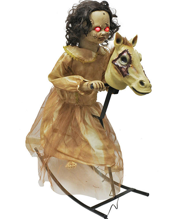 Animated Zombie Girl On Horse 1m