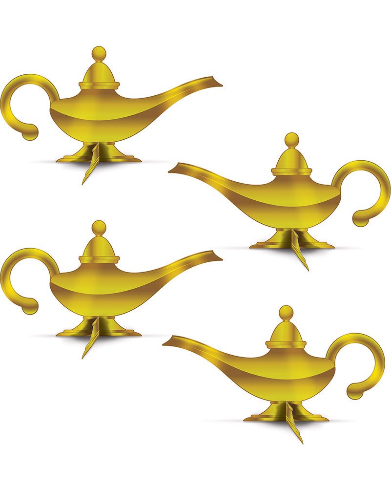 Arabian Nights 3D Lamp Foil Centrepieces Pack of 4