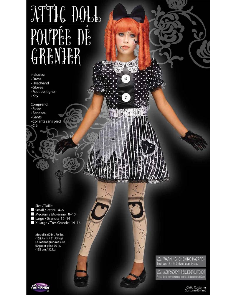 Attic Doll Girls Costume