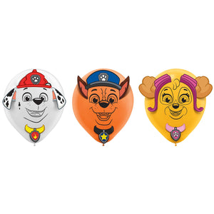 Paw Patrol Adventures 30cm Latex Balloons & Paper Adhesive Add-Ons Pack of 6