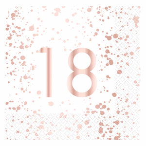 Rose Gold 18 Lunch Napkins Pack of 16