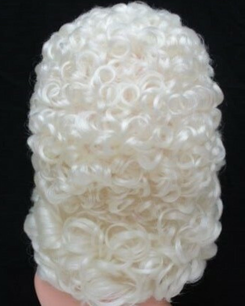 Barrister Curly White Wig