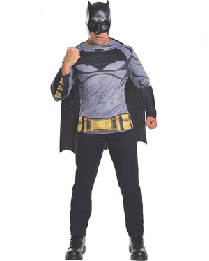 Batman Dawn Of Justice Mens Shirt and Mask Kit