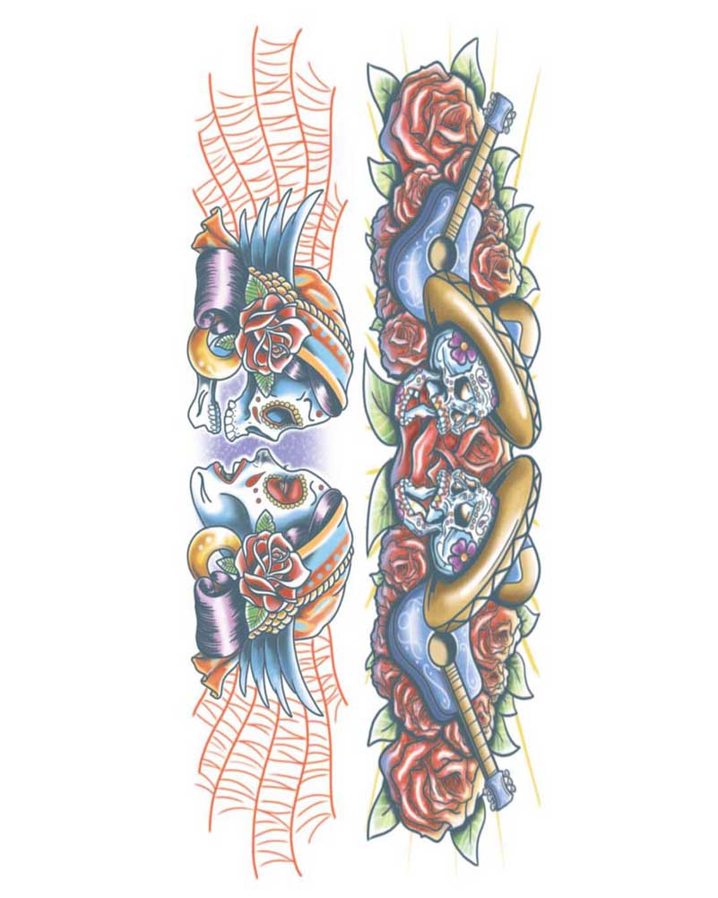 Body Bands Day of the Dead Temporary Tattoos