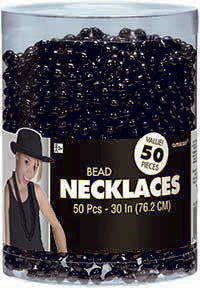 Team Spirit Black Bead Necklaces Pack of 50