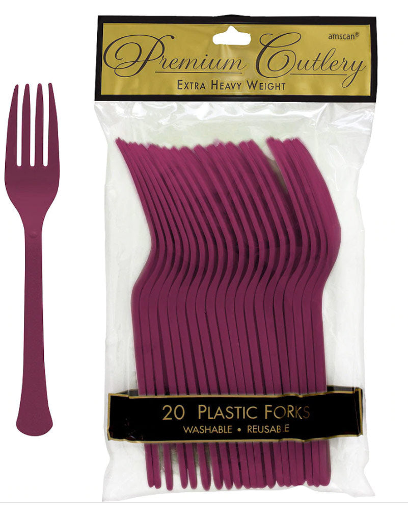 Berry Plastic Forks Pack of 20