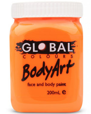 BodyArt Fluoro Orange Paint Jar 200ml