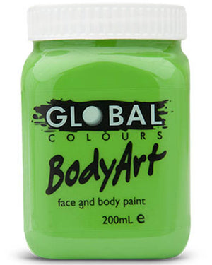 BodyArt Light Green Paint Jar 200ml