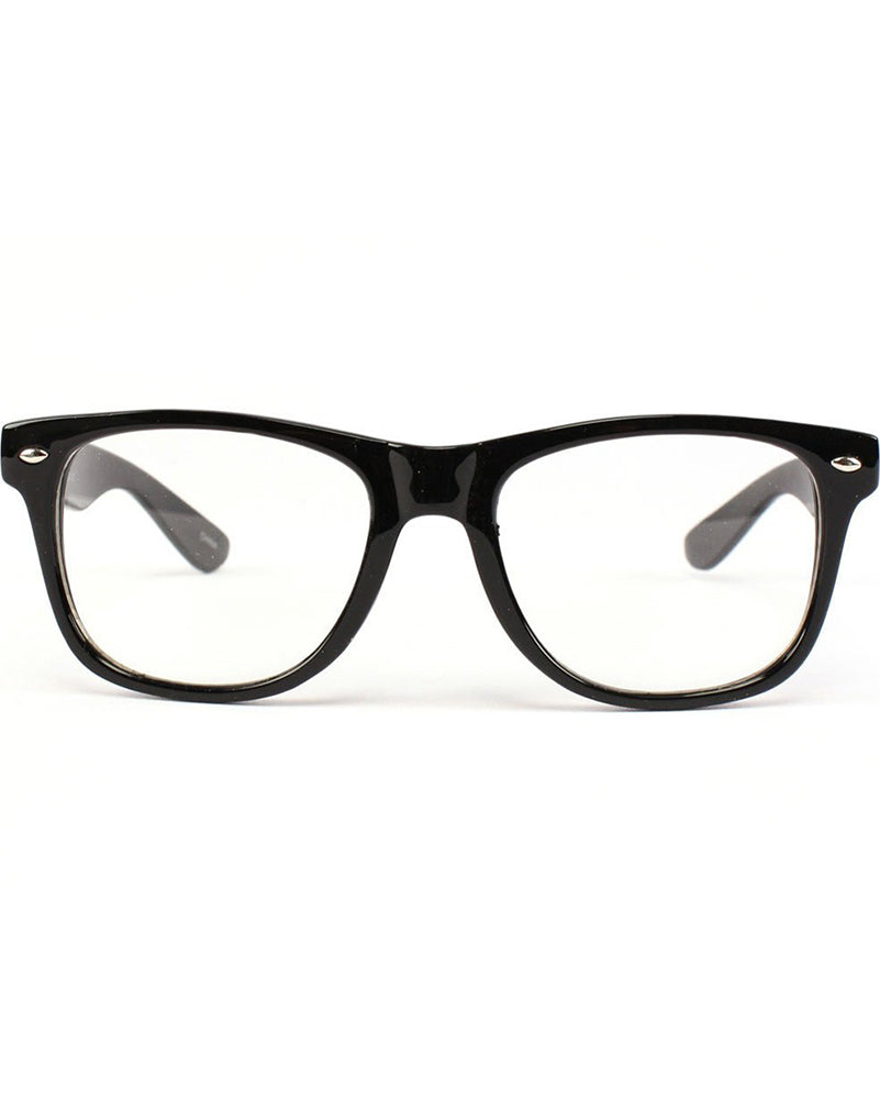 80s Black and Clear Deluxe Glasses