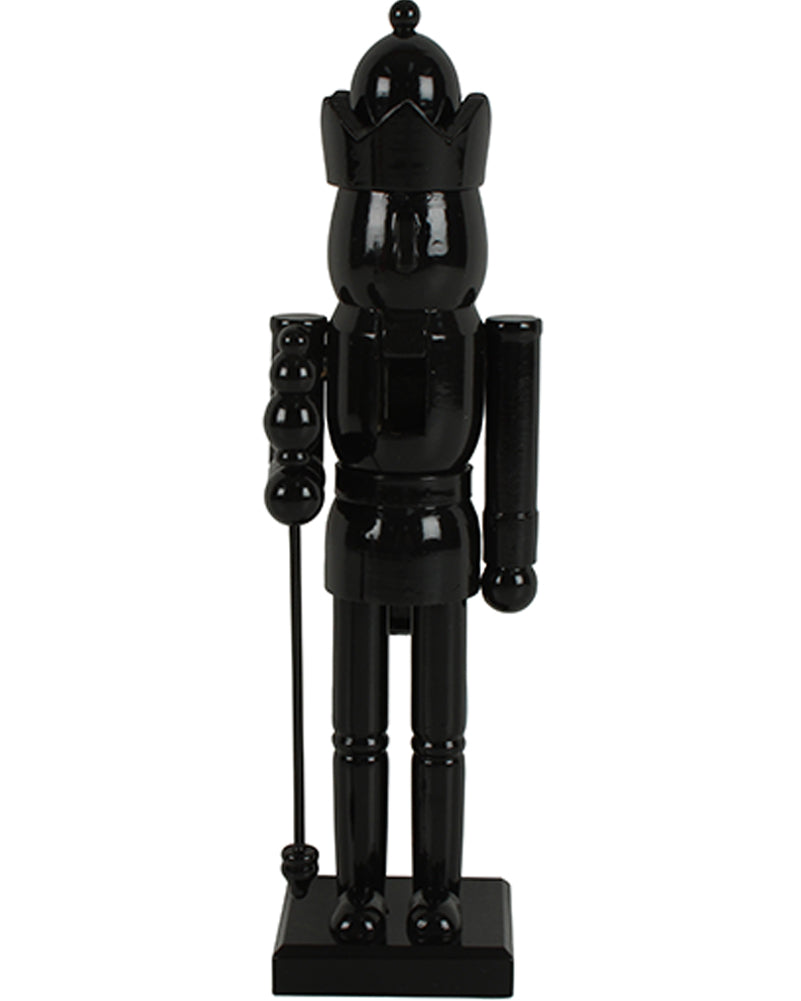 Black Christmas Wood Nutcracker Standing 36cm
