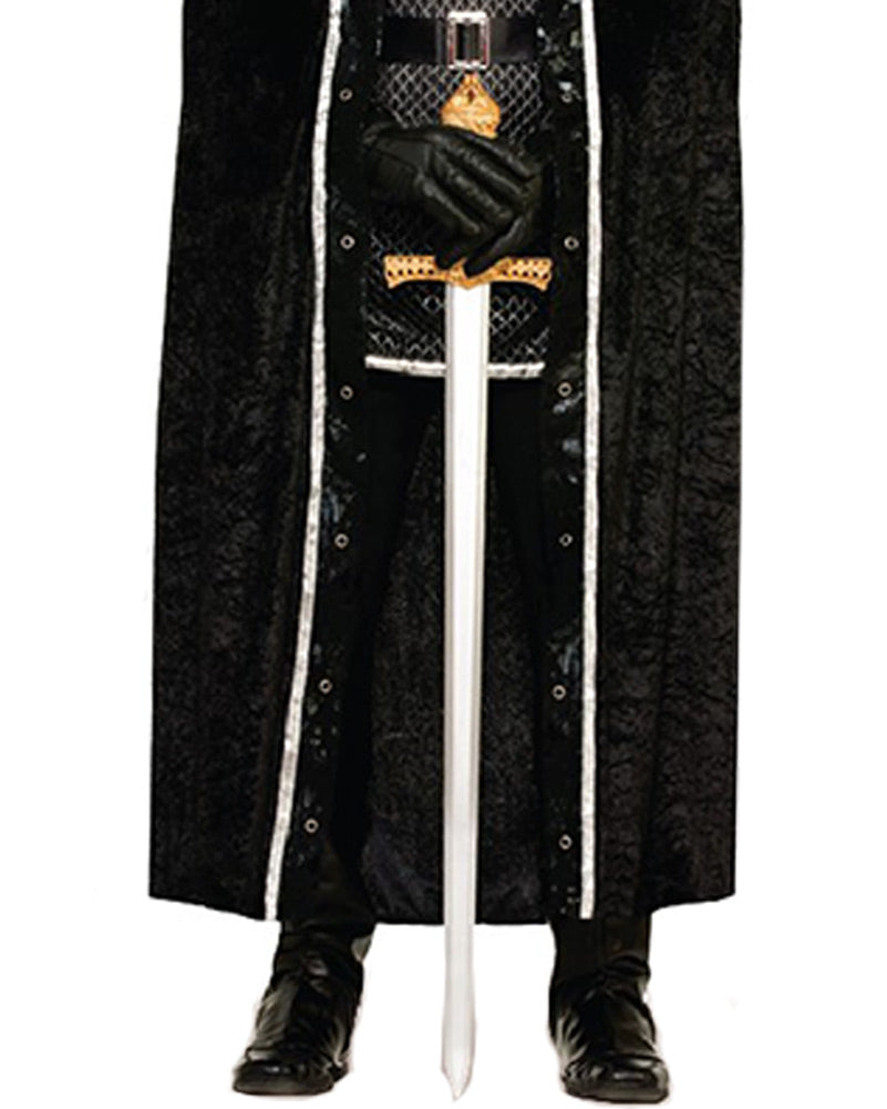Black Faux Fur Trim Cape